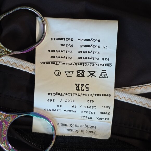 Bugatti Coat Men 52R Black Water Repellent Mackintosh Buttons Pockets Minimalist - Picture 11 of 16